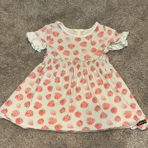 Matilda Jane Light Blue Dress with Pink Strawberry Print
